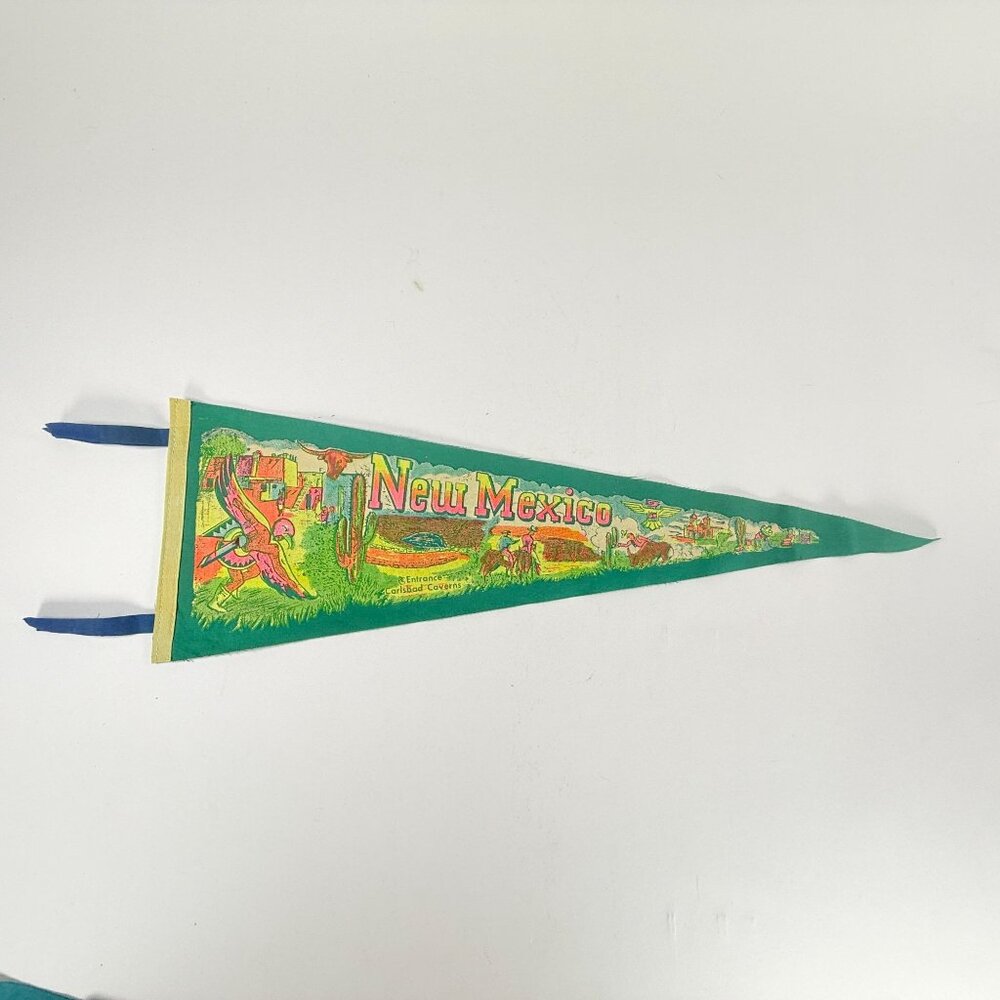 Vintage New Mexico Felt Pennant Colorful Souvenir Travel Banner